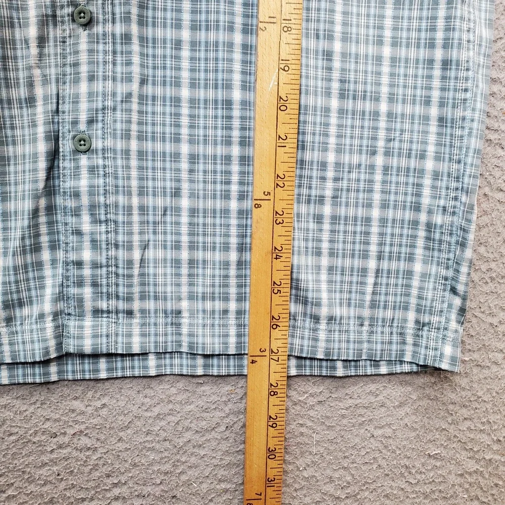 The North Face Button-Up Shirt Men Multi Plaid Spell Up Logo Chest Pocket Collar